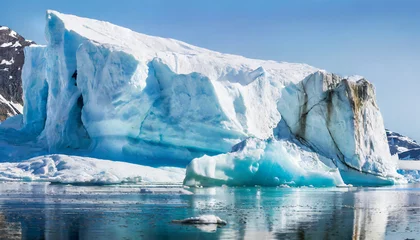 Gordijnen transparent ice glaciers melting with no background sunny melting glacial ice atlantic ocean greenland © Emanuel