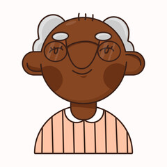 Avatar of senior elderly man isolated