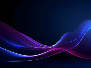 Naklejka premium Dark abstract curve and wavy background with gradient and color, Glowing waves in a dark background, Curvy wallpaper design