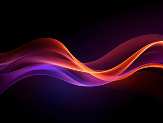 Dark abstract curve and wavy background with gradient and color, Glowing waves in a dark background, Curvy wallpaper design