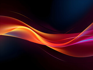 Dark abstract curve and wavy background with gradient and color, Glowing waves in a dark background, Curvy wallpaper design