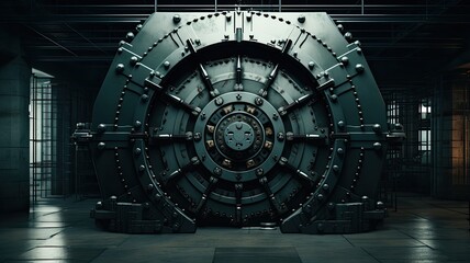 A locked vault opening to reveal unencrypted data, symbolizing the access granted through decryption