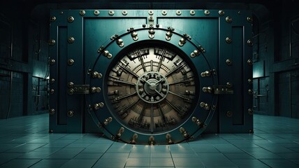 A locked vault opening to reveal unencrypted data, symbolizing the access granted through decryption