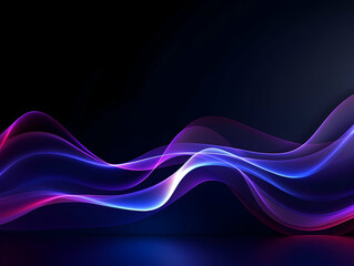 Dark abstract curve and wavy background with gradient and color, Glowing waves in a dark...