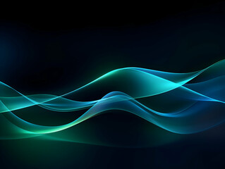 Dark abstract curve and wavy background with gradient and color, Glowing waves in a dark background, Curvy wallpaper design