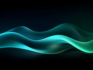 Dark abstract curve and wavy background with gradient and color, Glowing waves in a dark background, Curvy wallpaper design