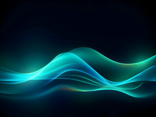 Dark abstract curve and wavy background with gradient and color, Glowing waves in a dark background, Curvy wallpaper design