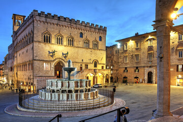 Palazzo dei Priori, Perugia, Umbria, Italy - obrazy, fototapety, plakaty