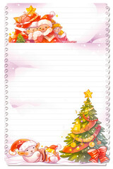 with Christmas elaborate borders illustrated notepad