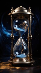 hourglass on black background