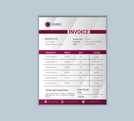 Creative, modern, unique, clean, and professional corporate company business letterhead and invoice template design with color and concept variation