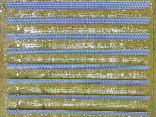 Aerial View of a Photovoltaic Field