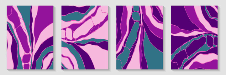 Liquid marble pattern background design collection. Beautiful posters. Flow splash postcard front