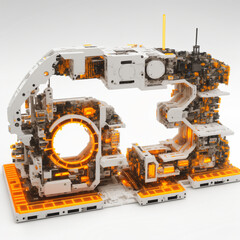 dreiundsechzig industriell in orange erstellt mit generativer AI