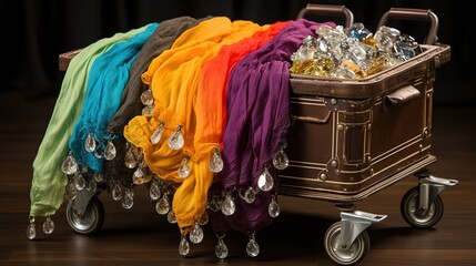 A Shopping Cart overflowing with Shopping Items