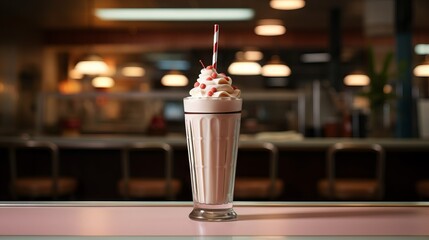 Chocolate Malt Milkshake 1950's Diner Professional Photo