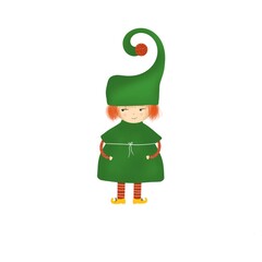 Christmas gnome in green dress