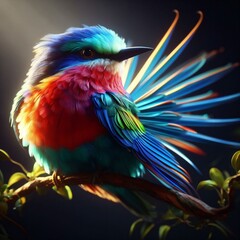 Generative AI Colorful Bird