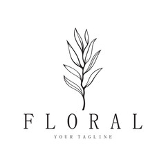 Elegant floral and leaf frame. Delicate botanical vector illustration for labels, spas, corporate identity, and wedding invitations