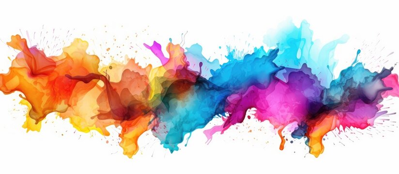 Vibrant abstract watercolor with splatters Modern trendy design background