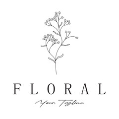 Obraz premium Elegant floral and leaf frame. Delicate botanical vector illustration for labels, spas, corporate identity, and wedding invitations