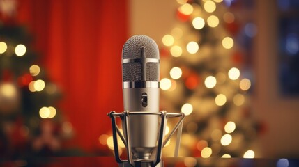 Audio Equipment - Christmas Radio and Microphone for Broadcasting Holiday Cheer