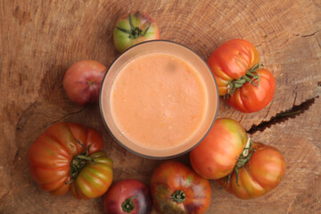 Obraz na płótnie Canvas gazpacho spanish fresh soup for summer meal