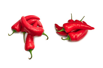 Red hot chili pepper isolated on a white background.