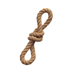 Twisted line rope knot isolated on transparent background PNG