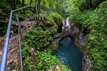 Goriska brda Krcnik Gorges and Waterfall protected area - obrazy, fototapety, plakaty