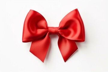 Red bow on white background. Generative AI