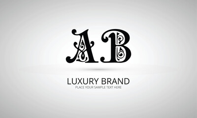 Alphabet letter icon monogram logo AB