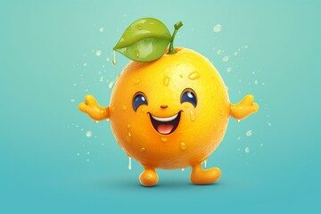 Cheerful citrus character. Generative AI