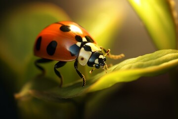 An adorable lady beetle. Generative AI
