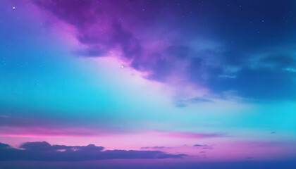 Fototapeta na wymiar gradient cyan and purple mystical galaxy cloudscape horizon hd phone wallpaper ai generated