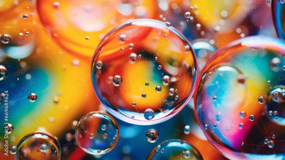 Aufkleber a close-up view of stunning and abstract soap bubbles, presenting a captivating background pattern i