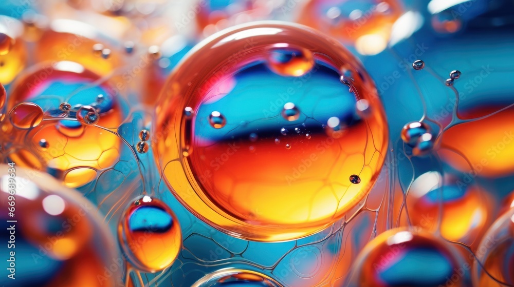 Aufkleber a close-up view of stunning and abstract soap bubbles, presenting a captivating background pattern i