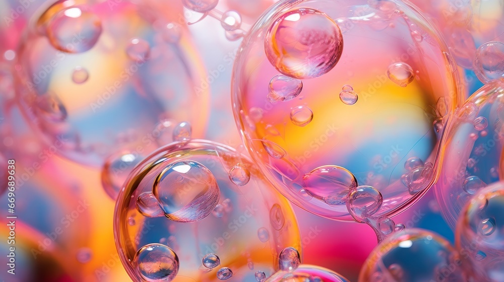 Aufkleber a close-up view of stunning and abstract soap bubbles, presenting a captivating background pattern i