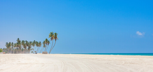 Pusta dzika plaża Salala w Omanie - obrazy, fototapety, plakaty