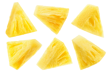 Pineapple slice isolated on white background, full depth of field