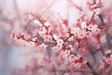 blurred cherry blossom. Generative AI