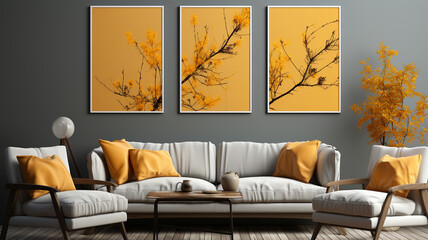 modern interior design with furniture.