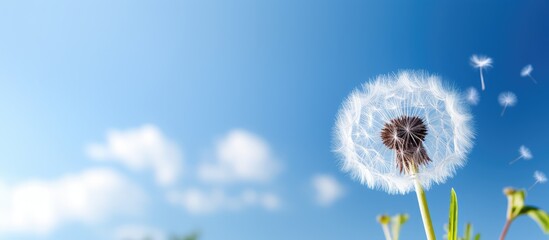 A sunny summer sky with a fluffy dandelion