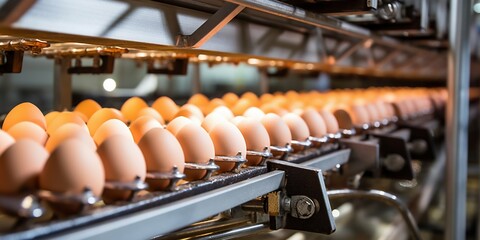 Automated Egg Processing in Modern Factory. Generative ai