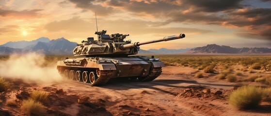 Desert Manoeuvre: Main Battle Tanks in Strategic Operation. Generative ai