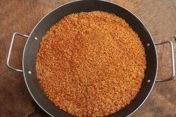 Seafood rice typical from spain
