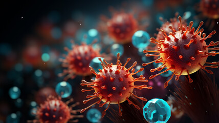 Fototapeta premium Viral formation in the body