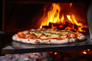 Foto op Plexiglas Traditional Wood-Fired Neapolitan Pizza © Andrii 