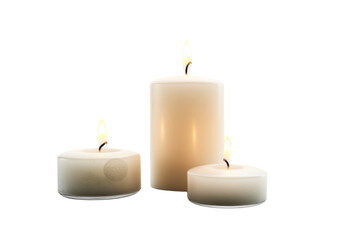 Obraz na płótnie Canvas Candlelight Serenity Round Aromatic Cylinders on Transparent Background