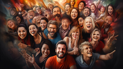 Happy People Illustration Concept